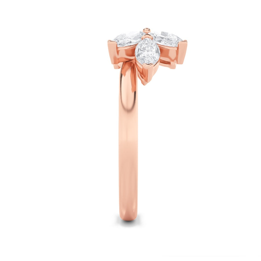 1Cttw Marquise Shaped Lab Grown Diamond (F/VS) Wrap Ring in 14K Gold