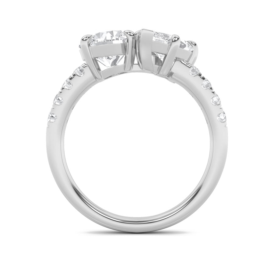 Round Shape Toi Et Moi Engagement Ring lab grown diamond