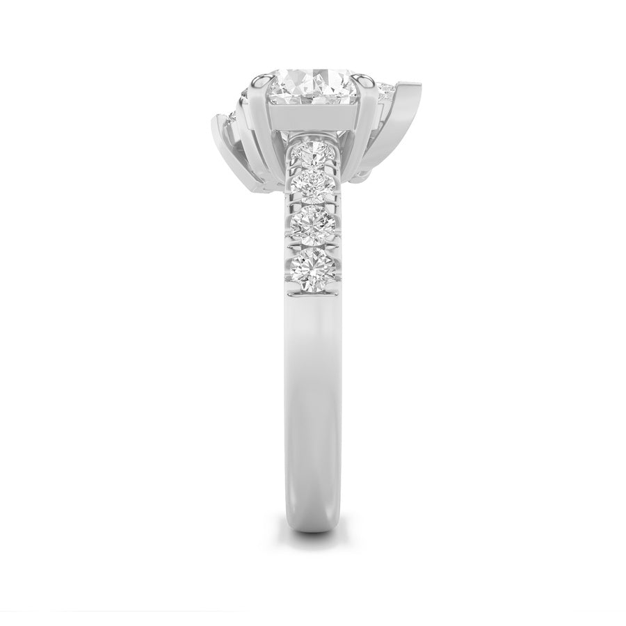Round Shape Toi Et Moi Engagement Ring lab grown diamond