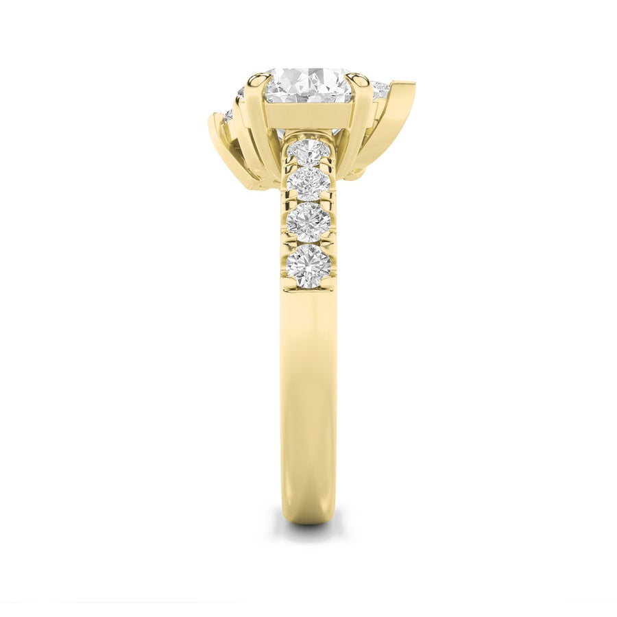 Round Shape Toi Et Moi Engagement Ring lab grown diamond