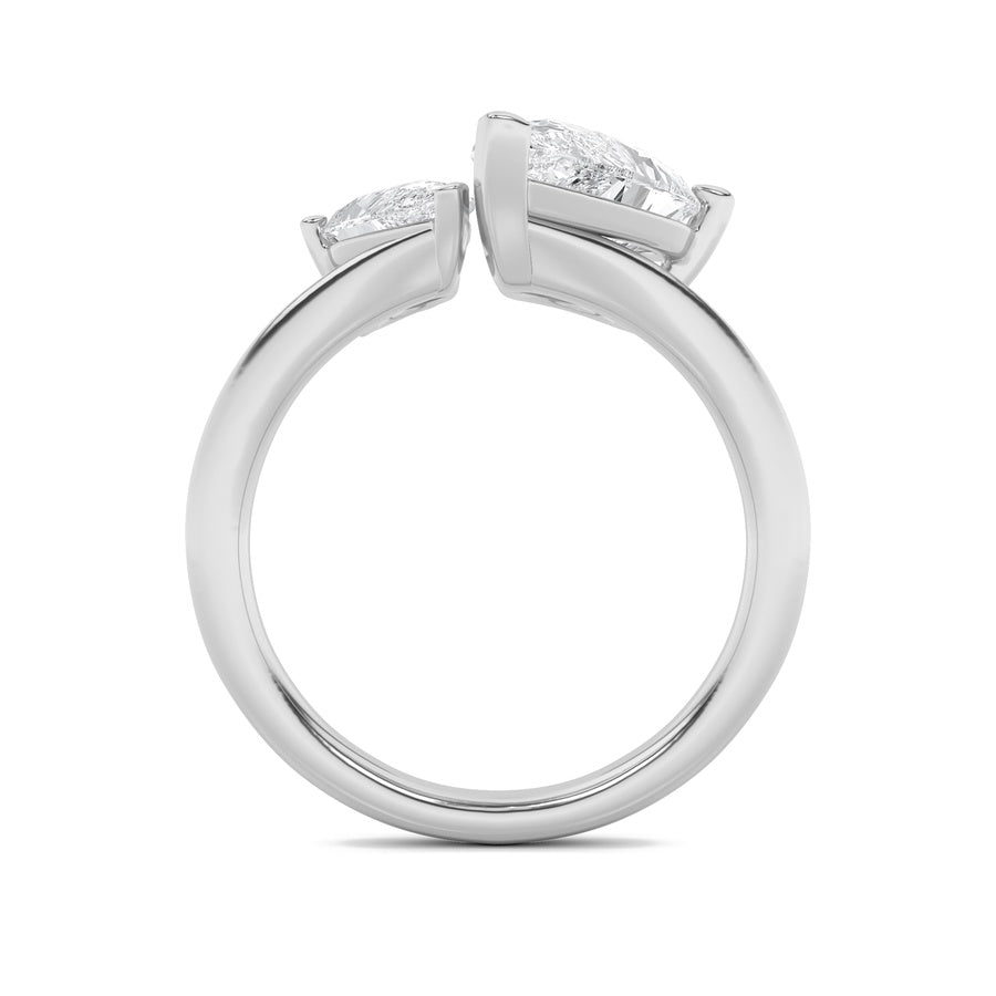 3Cttw Pear Shaped Lab Grown Diamond (F/VS) Toi etMoi Engagement Ring in 14K Gold