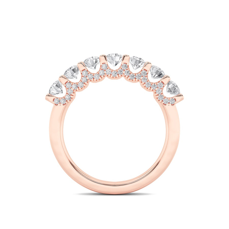 Round Shape Accented Double Halo Set Of Band And Ring lab grown diamond
