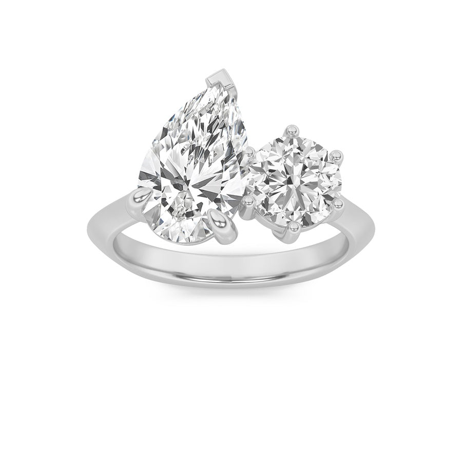 Pear Shape Toi Et Moi Engagement Ring lab grown diamond