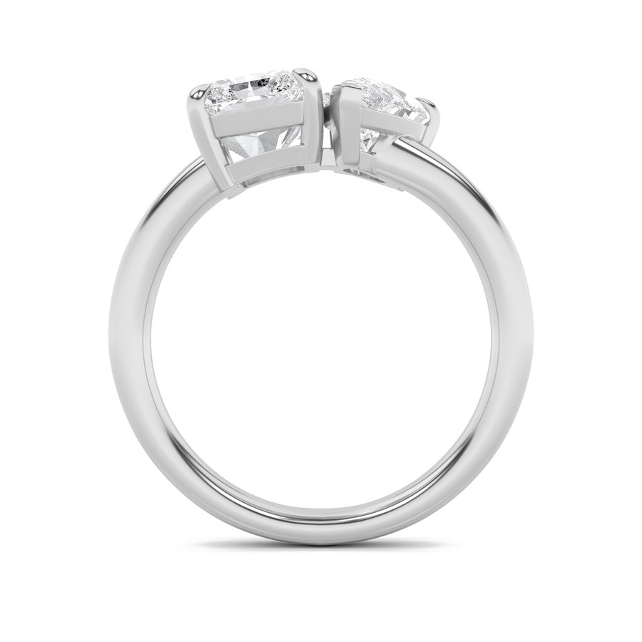 Radiant Shape Toi Et Moi Fashiion Ring lab grown diamond