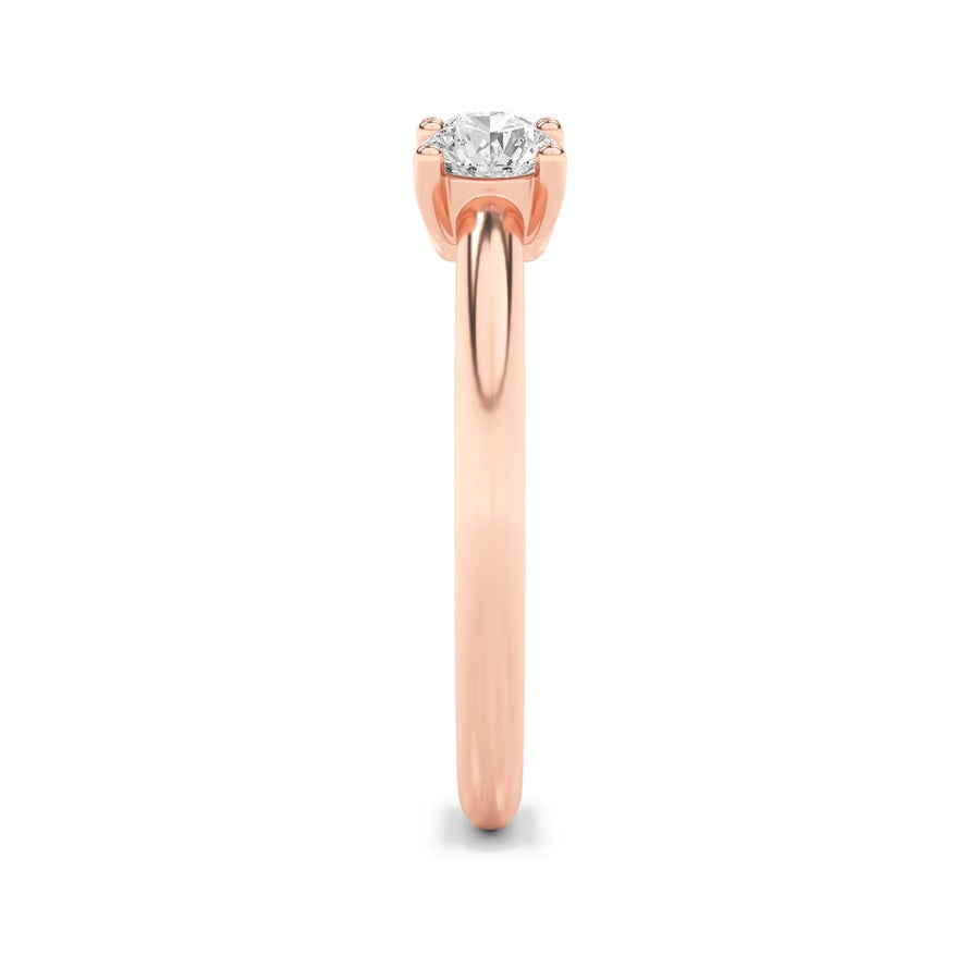 0.75Cttw Round Shaped Lab Grown Diamond (F/VS) Three Stone Band Ring in 14K Gold