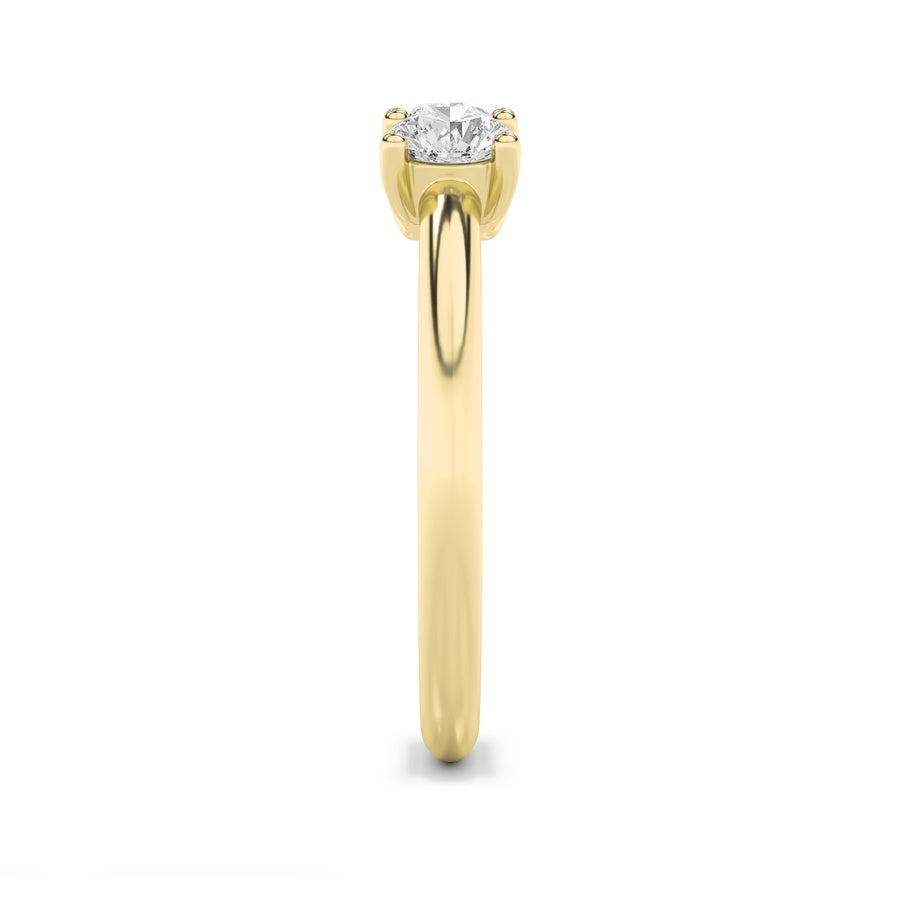 3Cttw Round Shaped Lab Grown Diamond (F/VS) ThreeStone Band Ring in 14K Gold