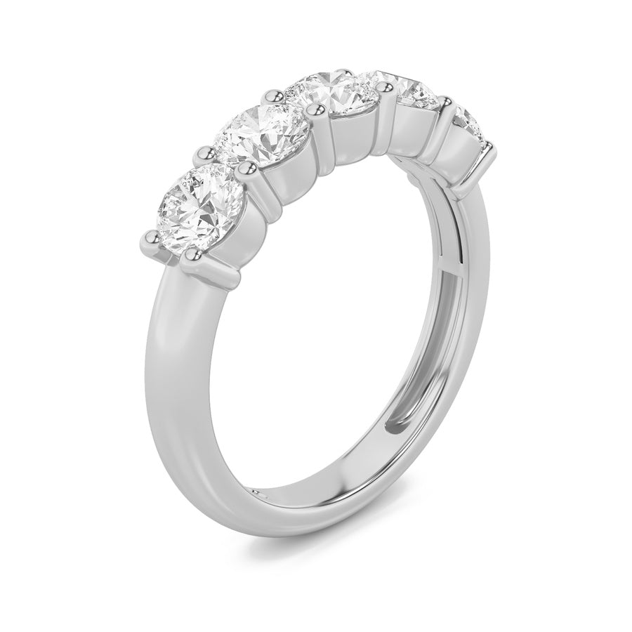 1.5Cttw Round Shaped Lab Grown Diamond (F/VS) FiveStone Band Ring in 14K Gold
