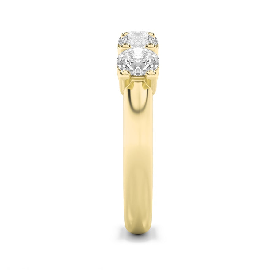 1.5Cttw Round Shaped Lab Grown Diamond (F/VS) FiveStone Band Ring in 14K Gold