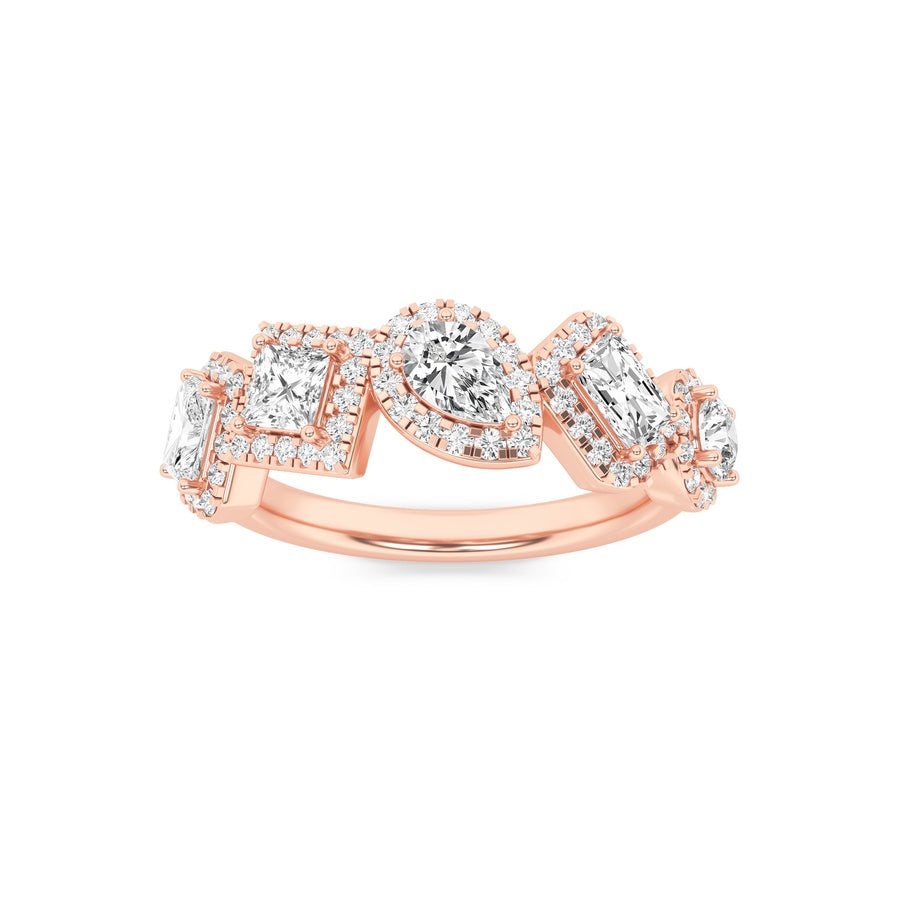 Mix Shape Five Stone Ring lab grown diamond