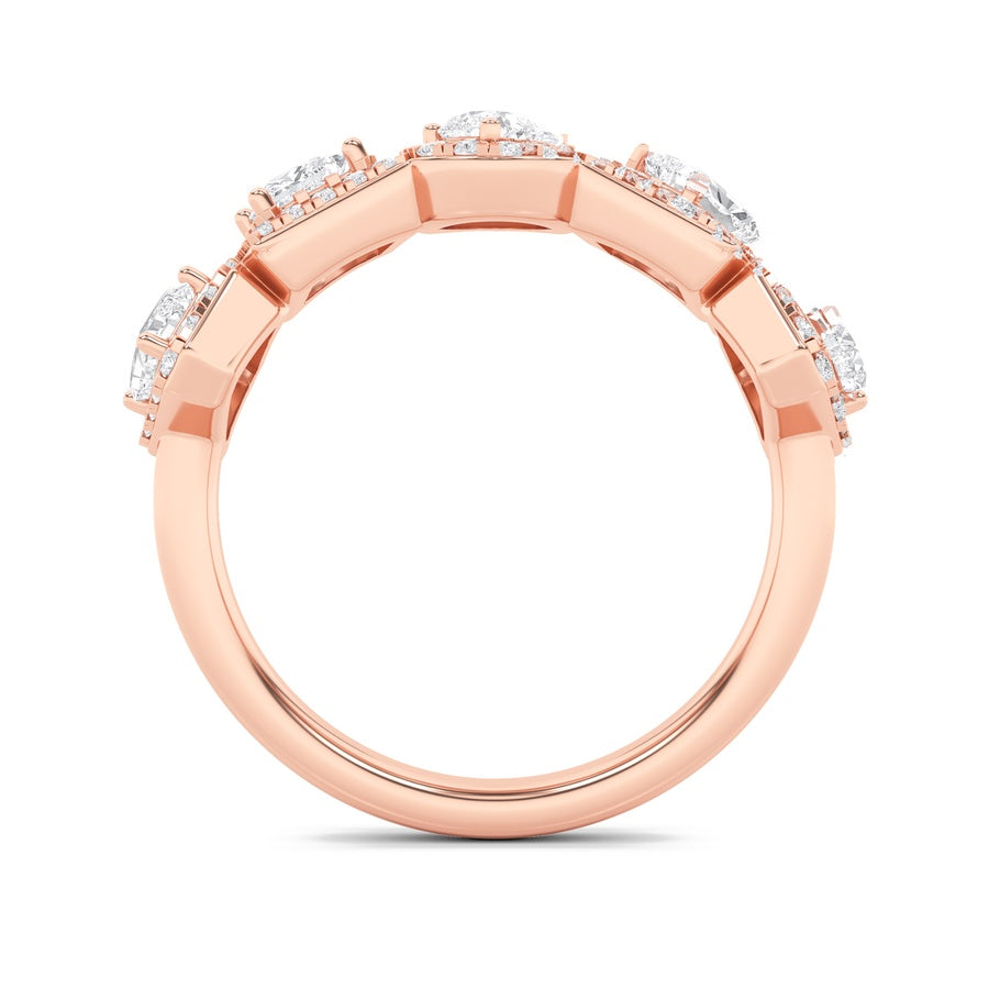Mix Shape Five Stone Ring lab grown diamond