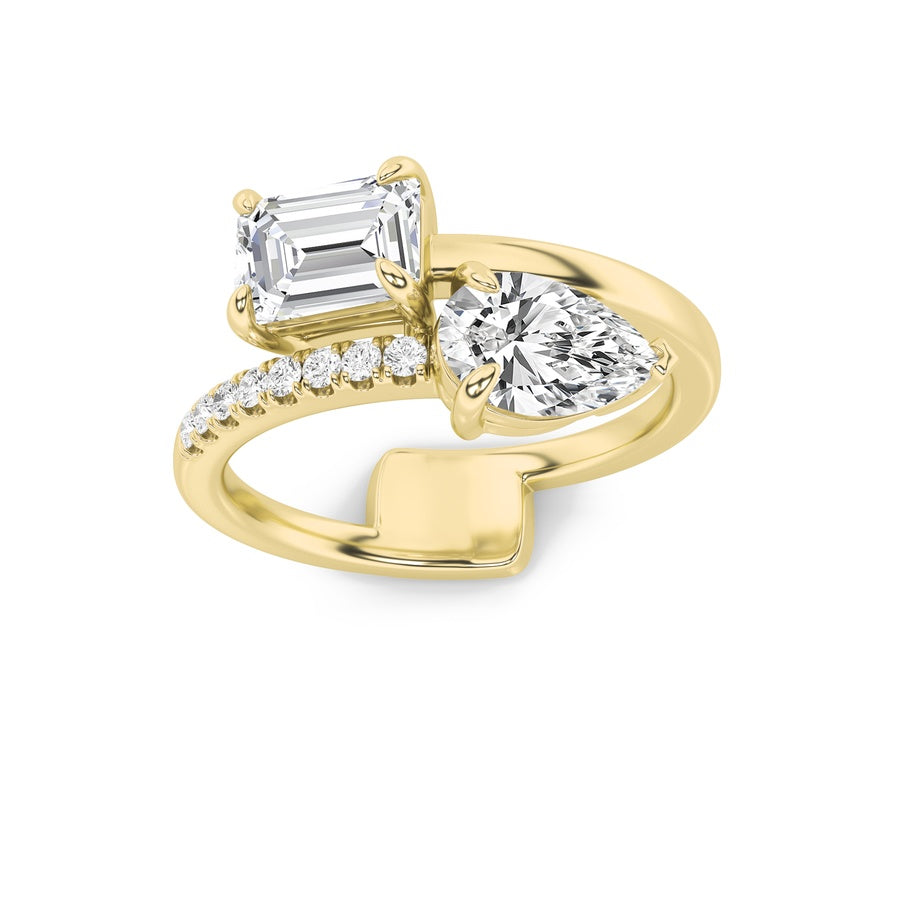 Pear Shape Toi Et Moi Fashion Ring lab grown diamond