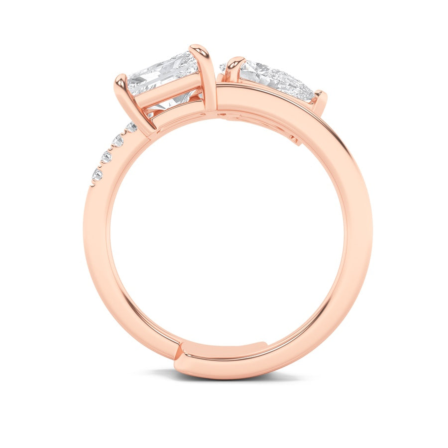 Pear Shape Toi Et Moi Fashion Ring lab grown diamond