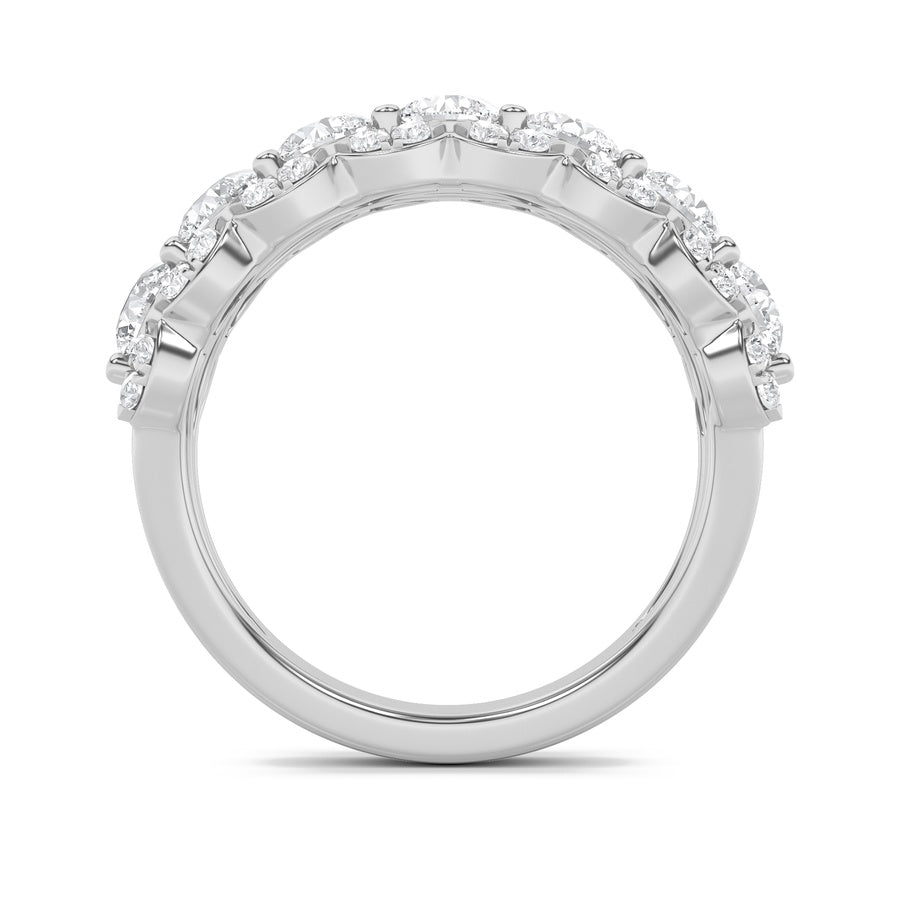 Round Shape Multi Stone Band Ring lab grown diamond