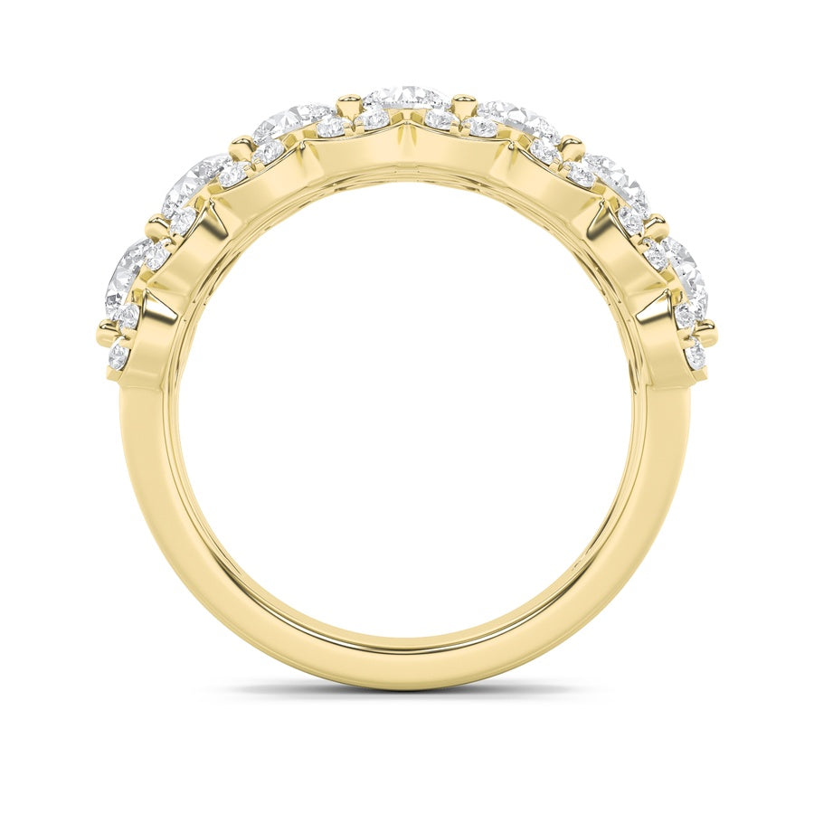 Round Shape Multi Stone Band Ring lab grown diamond
