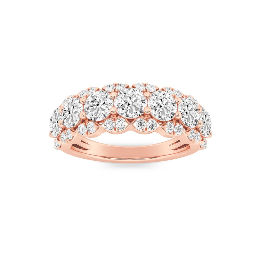 Round Shape Multi Stone Band Ring lab grown diamond