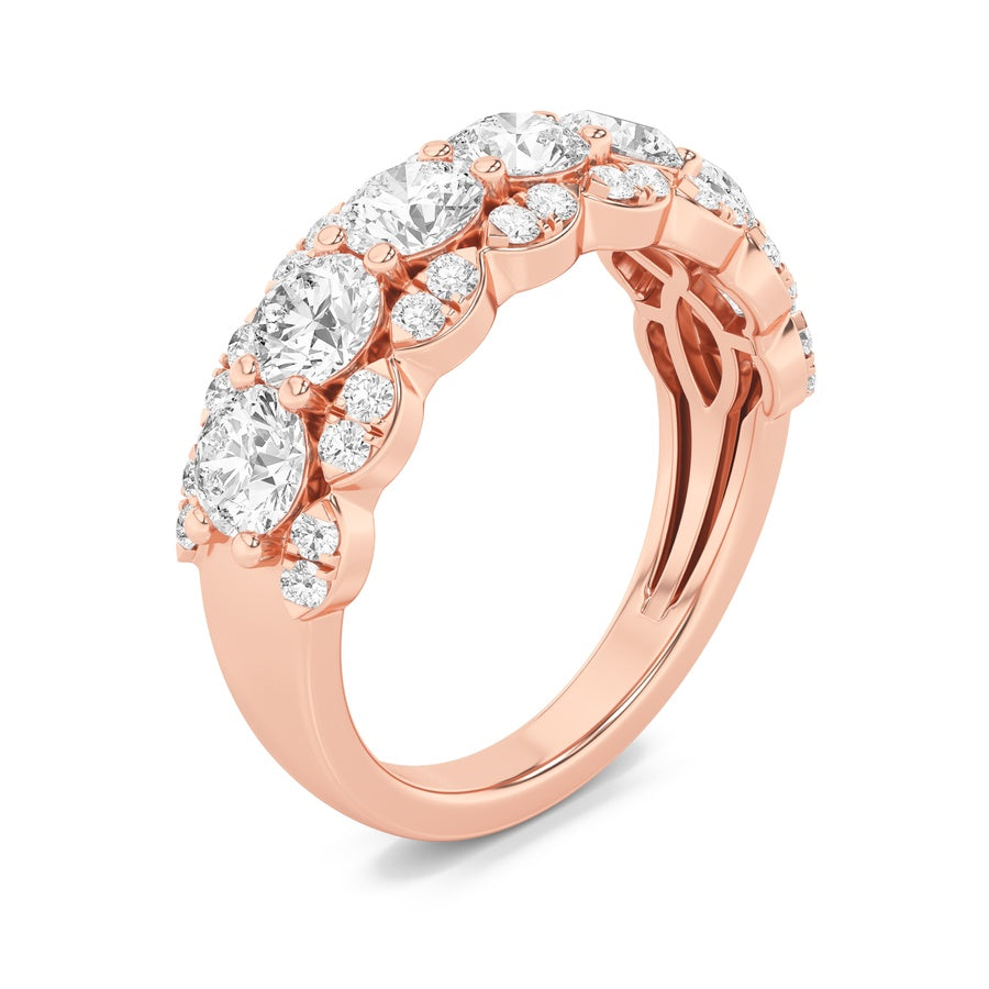 Round Shape Multi Stone Band Ring lab grown diamond