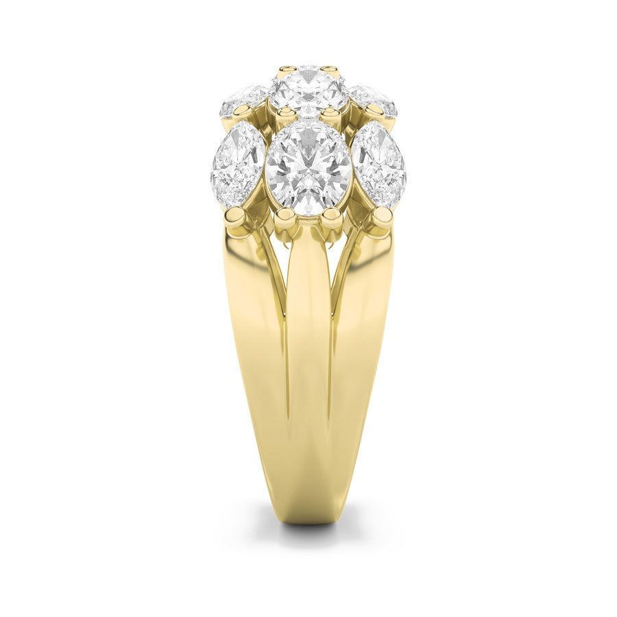 Oval Shape Multi Stone Band Ring lab grown diamond