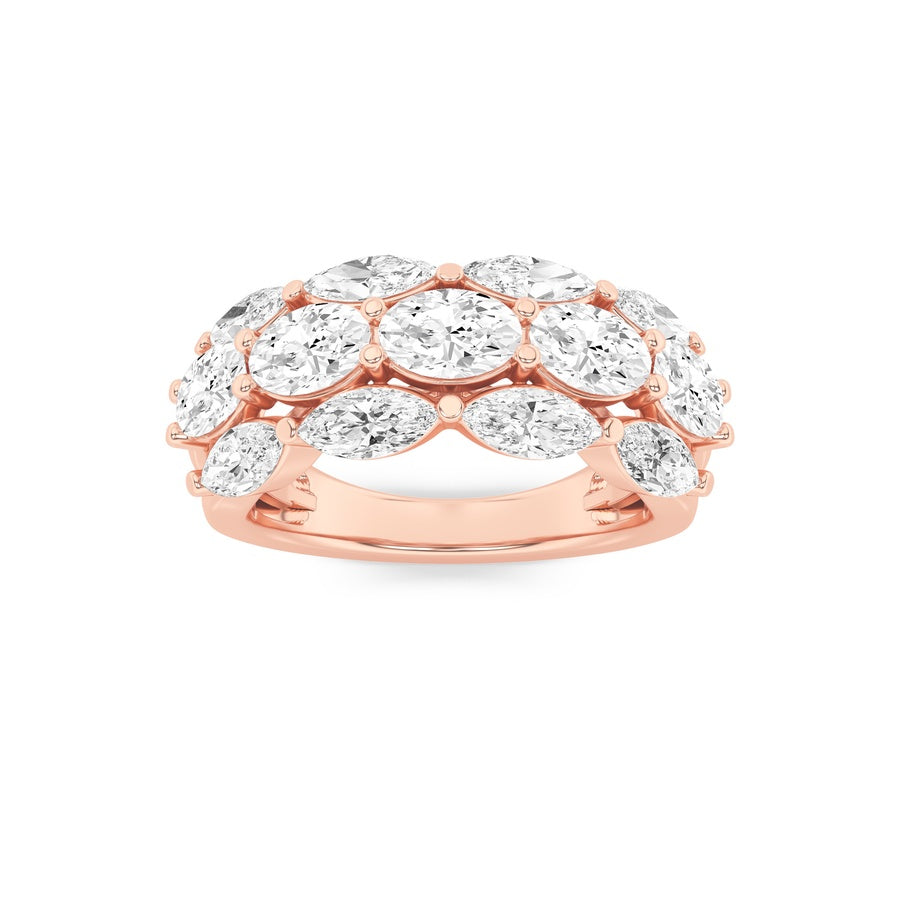 Oval Shape Multi Stone Band Ring lab grown diamond