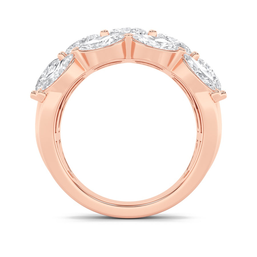 Oval Shape Multi Stone Band Ring lab grown diamond