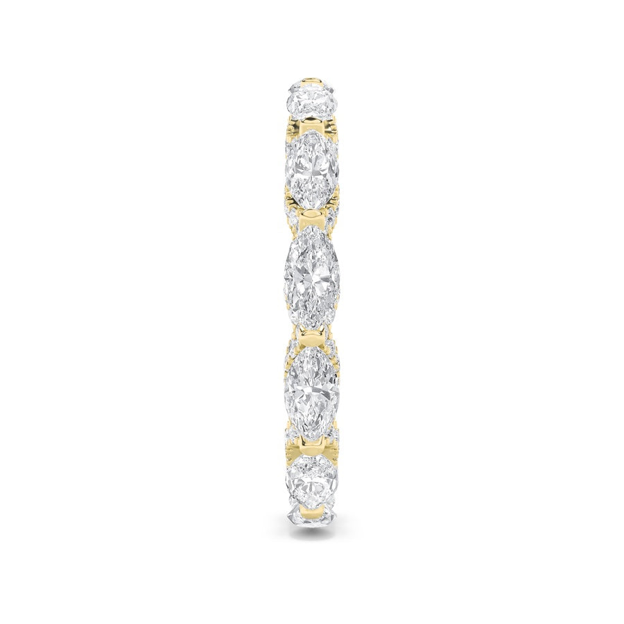 2.5Cttw Marquise Shaped Lab Grown Diamond (F/VS) Eternity Band Ring in 14K Gold