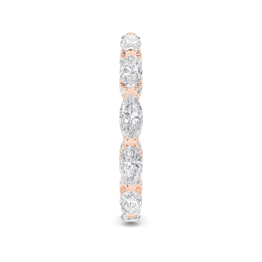 2.5Cttw Marquise Shaped Lab Grown Diamond (F/VS) Eternity Band Ring in 14K Gold
