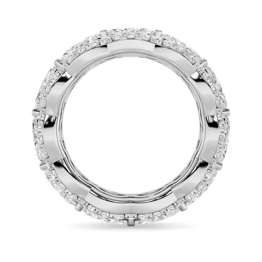 4Cttw Marquise Shaped Lab Grown Diamond (F/VVS) Eternity Band Ring in 14K Gold