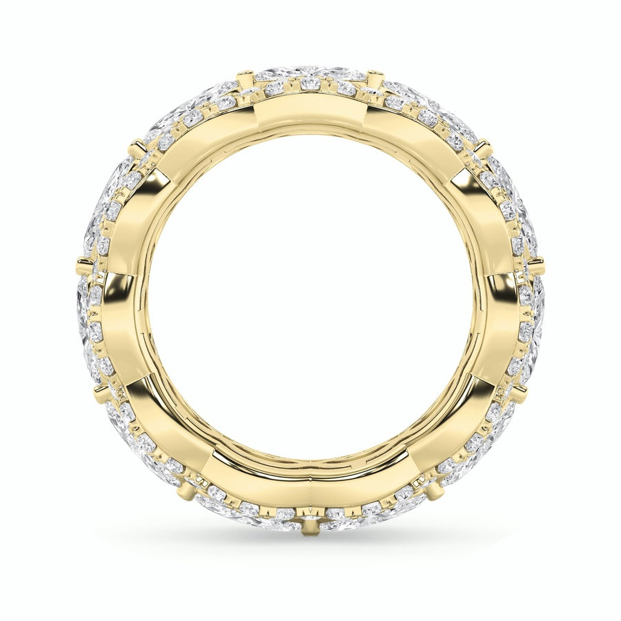 4Cttw Marquise Shaped Lab Grown Diamond (F/VVS) Eternity Band Ring in 14K Gold