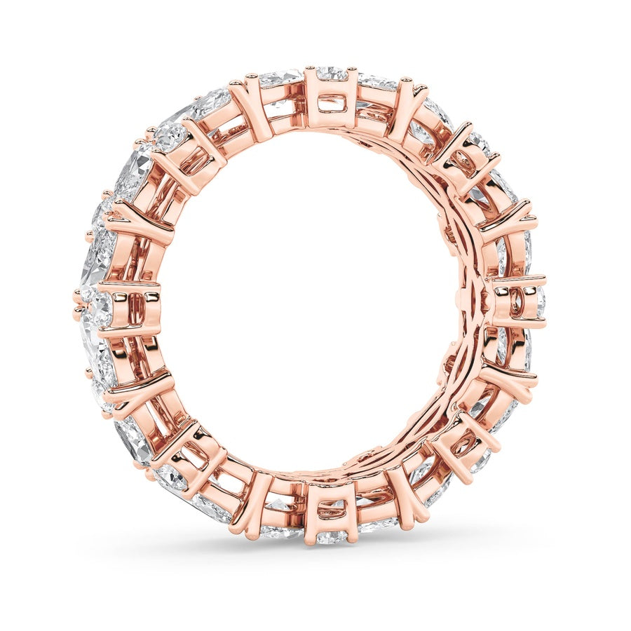 3Cttw Marquise Shaped Lab Grown Diamond (F/VVS) Eternity Band Ring in 14K Gold