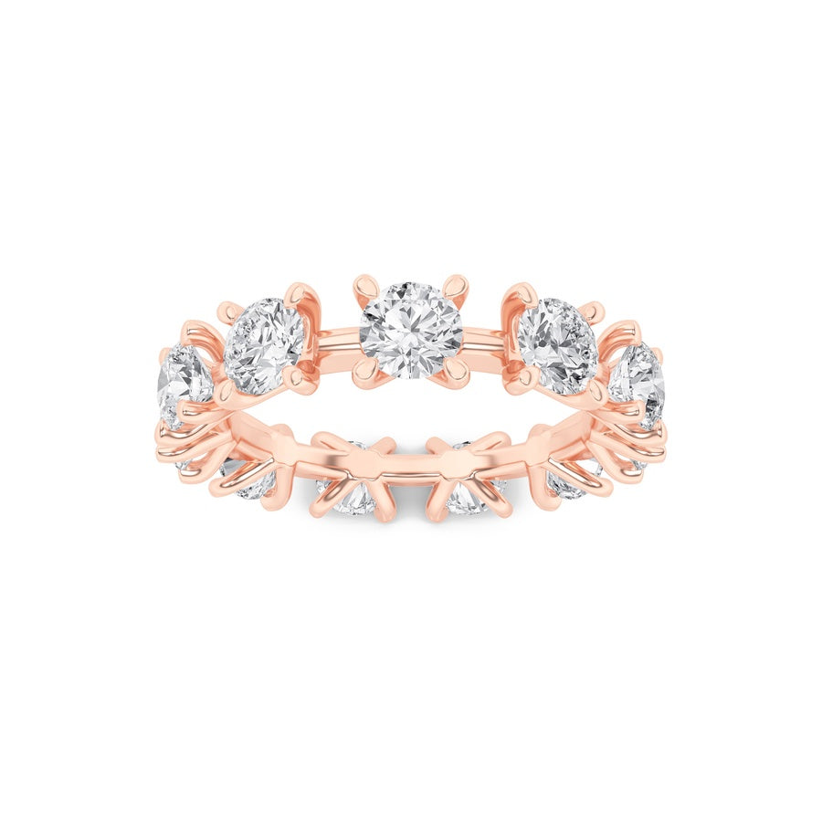 3Cttw Round Shaped Lab Grown Diamond (F/VS) Eternity Band Ring in 14K Gold