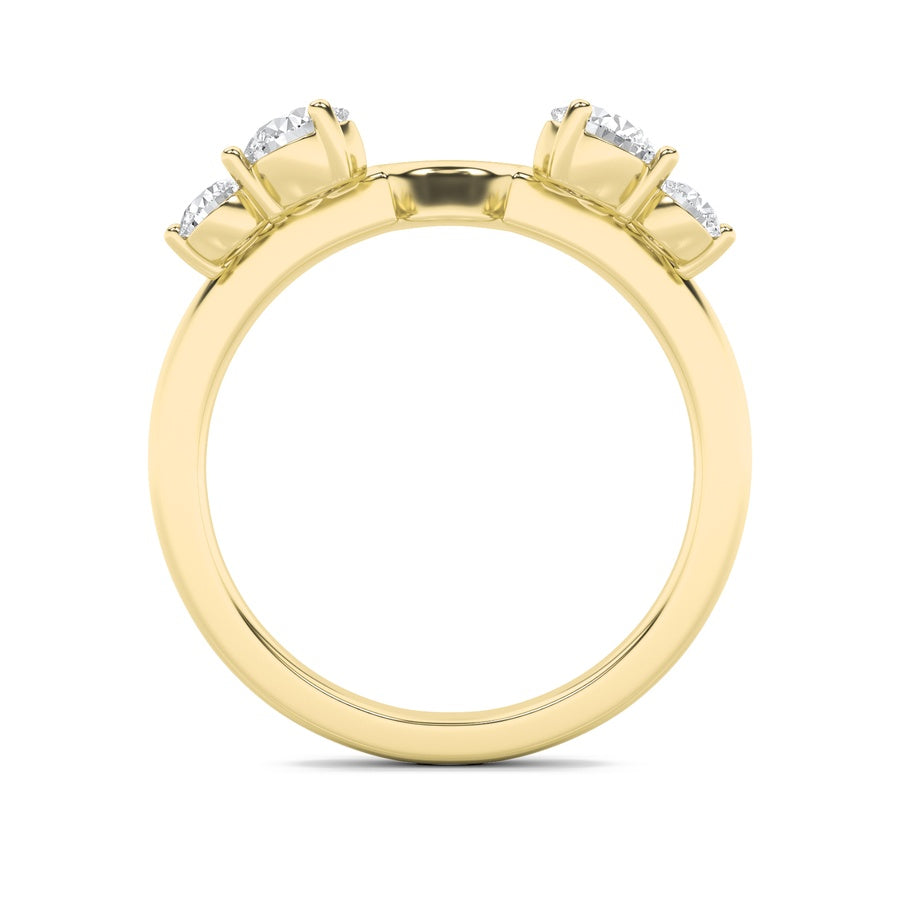 0.75Cttw Round Shaped Lab Grown Diamond (F/VS) Fashion Wrap Ring in 14K Gold