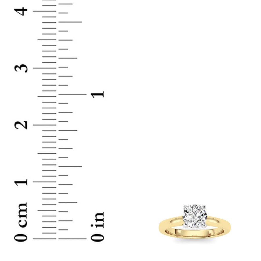 2Cttw Round Shaped Lab Grown Diamond (E/VS) Classic Solitaire Engagement Ring in 14K Gold