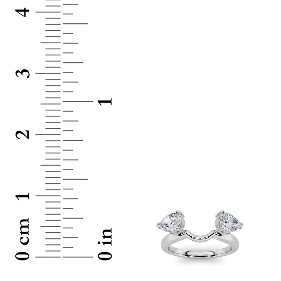 1Cttw Pear Shaped Lab Grown Diamond (F/VS) Wrap Ring in 14K Gold
