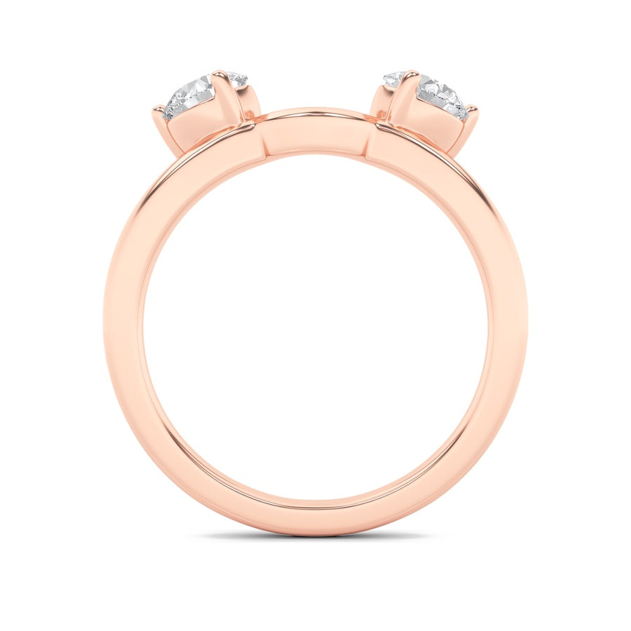 1Cttw Round Shaped Lab Grown Diamond (F/VS) Wrap Ring in 14K Gold