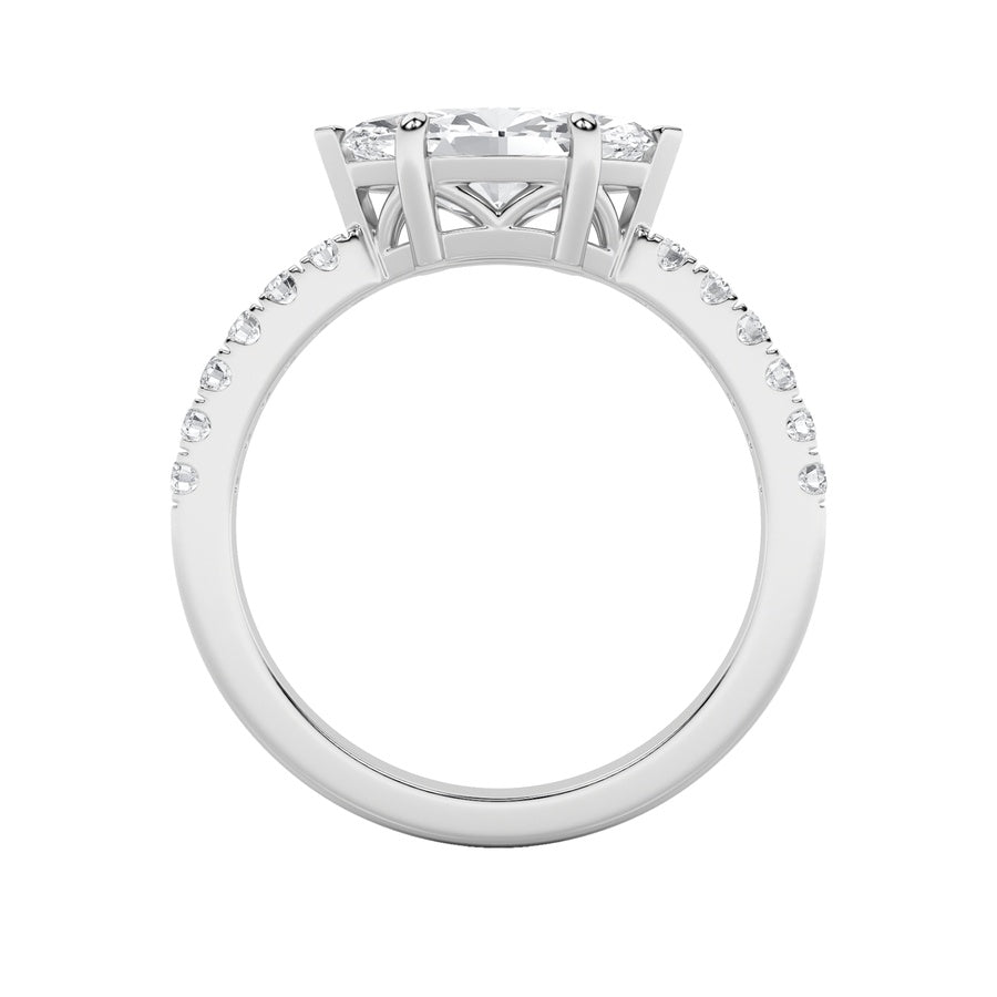 Marquise Shape East West Accented Ring lab grown diamond