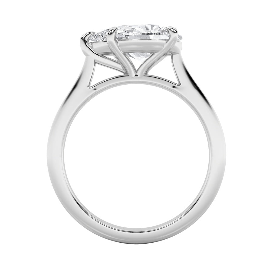 Pear Shape East West Accented Ring lab grown diamond