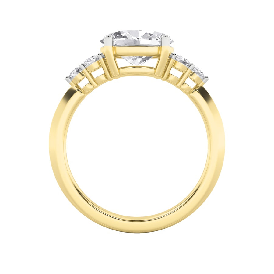 1.5Cttw Oval Shaped Lab Grown Diamond (F/VS) EastWest Five Stone Ring in 14K Gold
