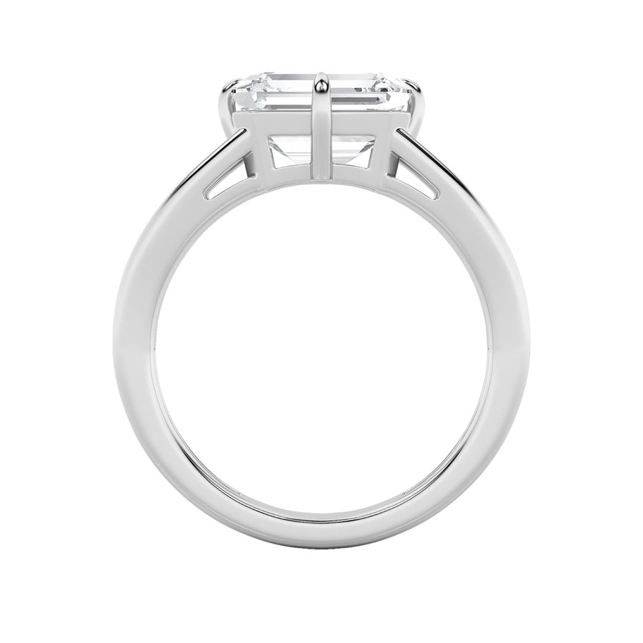 2.5Cttw Emerald Shaped Lab Grown Diamond (F/VS) East West Solitaire Ring in 14K Gold