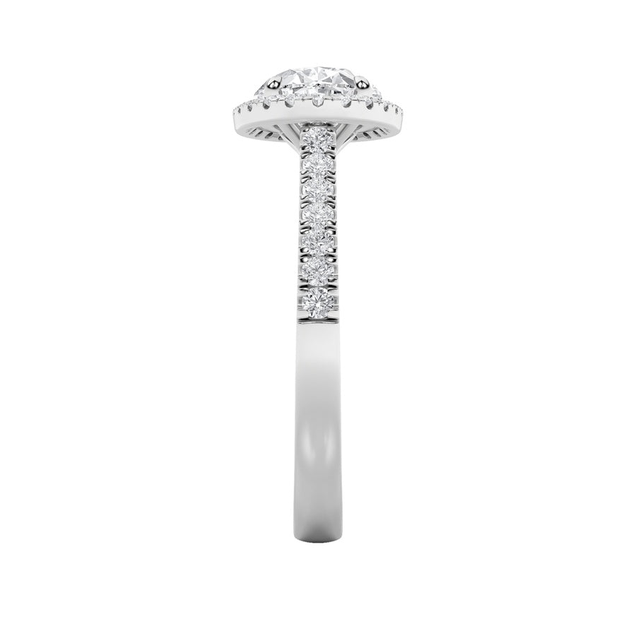 2Cttw Oval Shaped Lab Grown Diamond (F/VS) East West Accented Solitaire Ring in 14K Gold