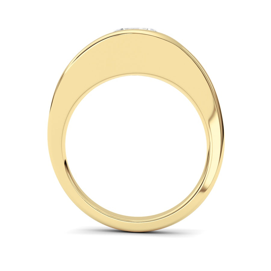 2Cttw Round Shaped Lab Grown Diamond (F/VS) East West Solitaire Fancy Ring in 14K Gold