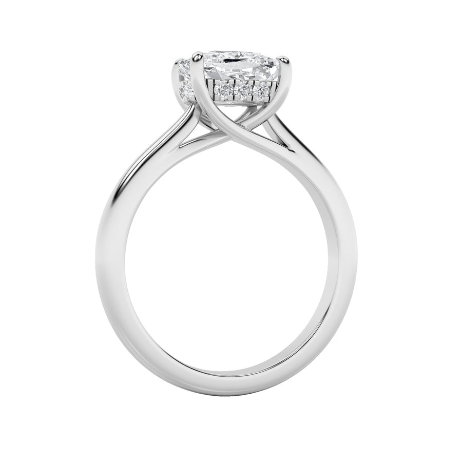 1.5Cttw Elongated Cushion Shaped Lab Grown Diamond(F/VS) East West Solitaire Ring in 14K Gold