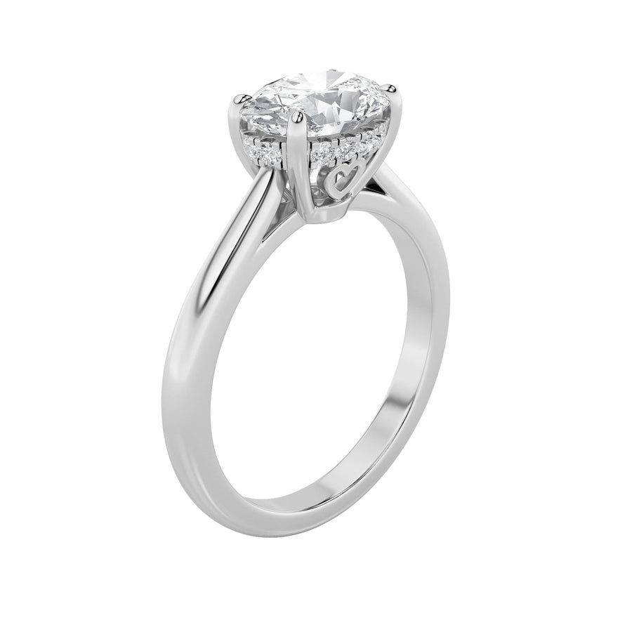 1.5Cttw Oval Shaped Lab Grown Diamond (F/VS) EastWest Solitaire Ring in 14K Gold
