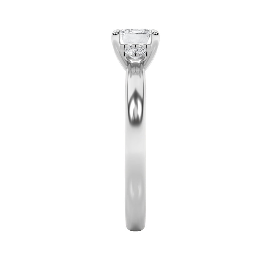1.5Cttw Emerald Shaped Lab Grown Diamond (F/VS) East West Solitaire Ring in 14K Gold