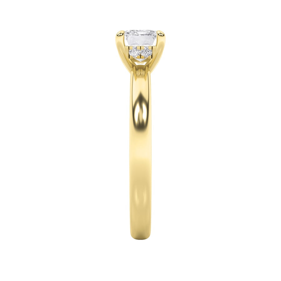 1.5Cttw Emerald Shaped Lab Grown Diamond (F/VS) East West Solitaire Ring in 14K Gold