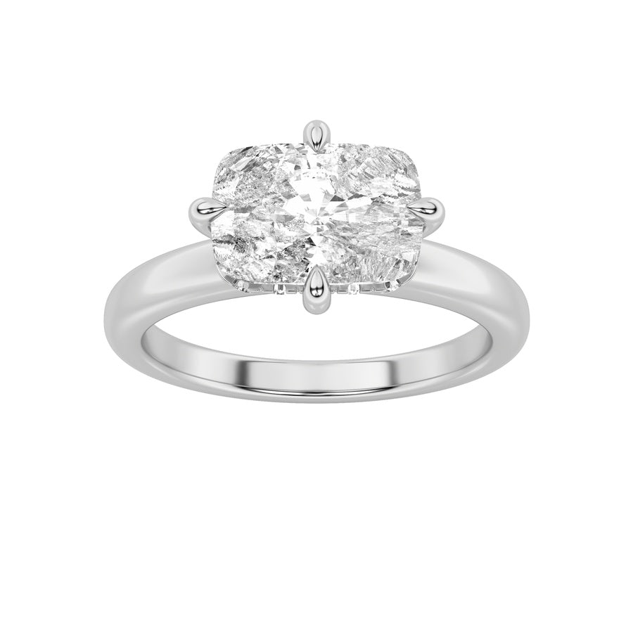 Cushion Shape East West Solitaire Ring lab grown diamond
