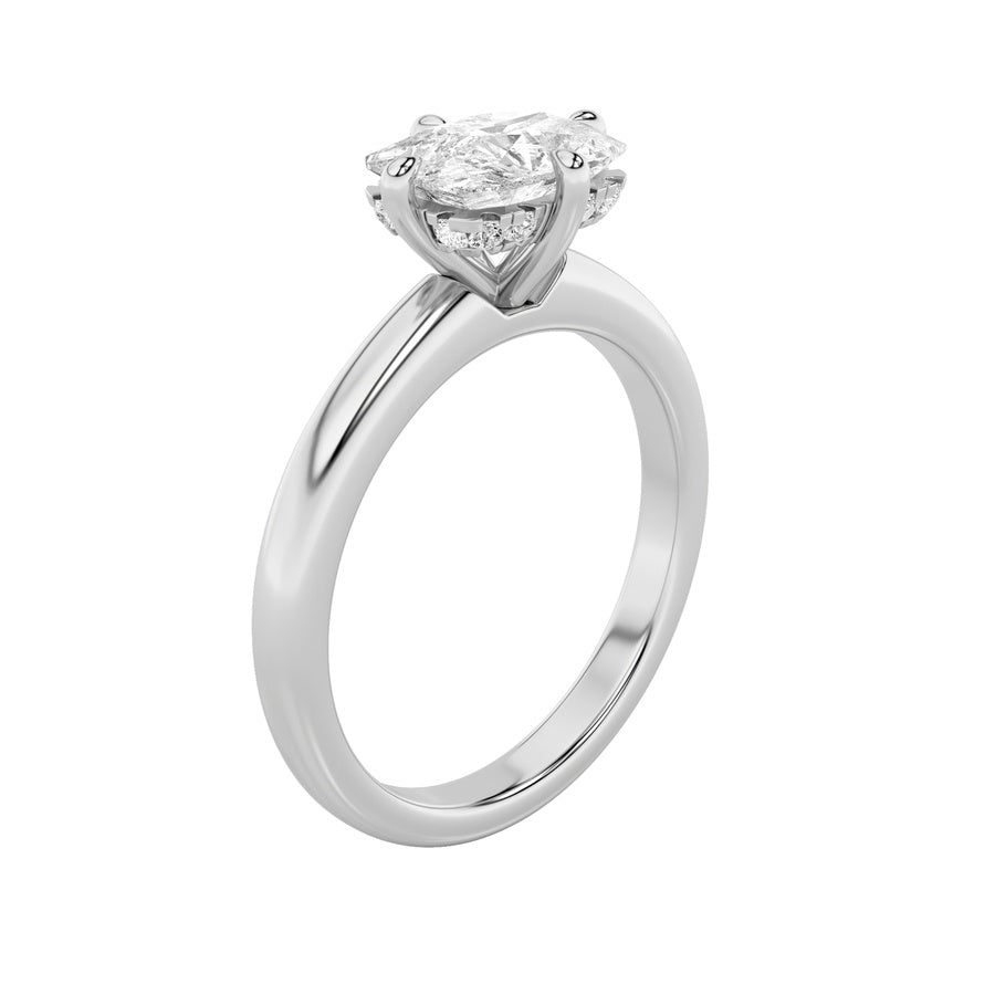 Cushion Shape East West Solitaire Ring lab grown diamond