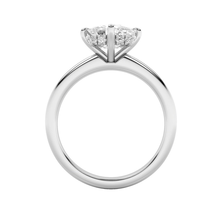 Cushion Shape East West Solitaire Ring lab grown diamond