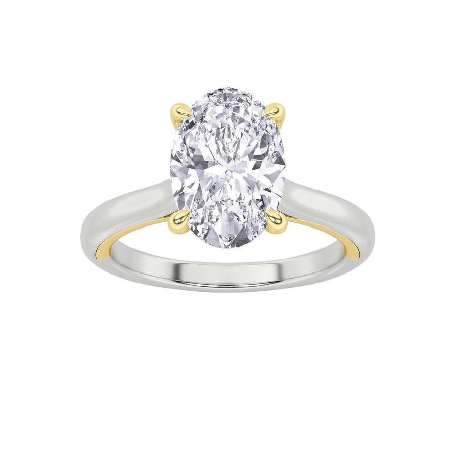 Oval Shape Solitaire Engagement Ring lab grown diamond