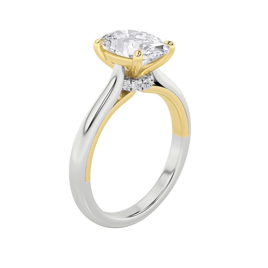 Oval Shape Solitaire Engagement Ring lab grown diamond