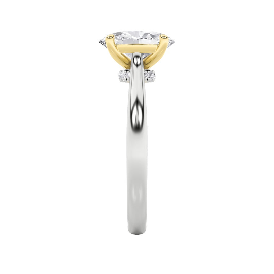 Oval Shape Solitaire Engagement Ring lab grown diamond