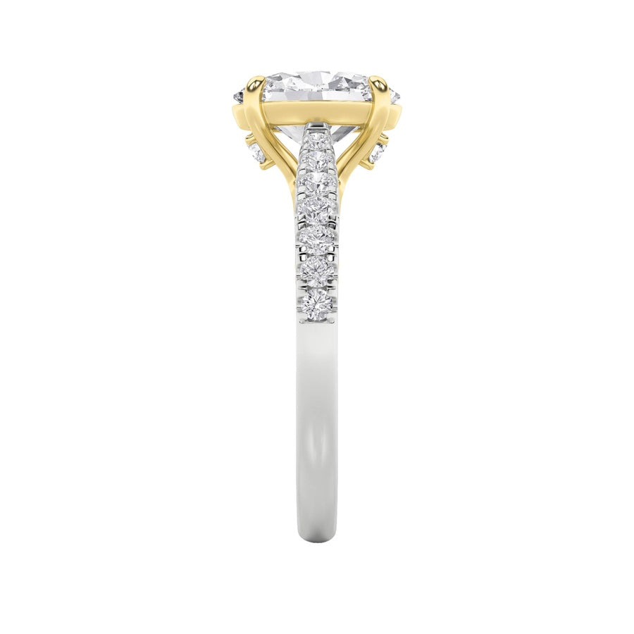 2Cttw Oval Shaped Lab Grown Diamond (F/VS) Solitaire Engagement Ring in 14K Gold